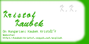 kristof kaubek business card